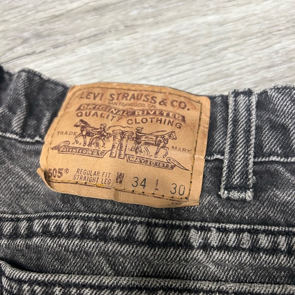 VINTAGE 505 Classic Levi Strauss & co. Black Wash Men’s Jeans - Picture 3 of 3